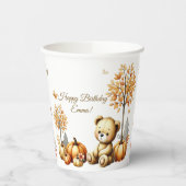 Pumpkin Wildblume Fall Wasserfarbe Geburtstag Pappbecher (Links)