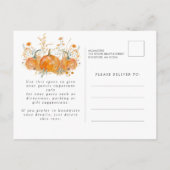 Pumpkin Wildblume Herbst 50. Geburtstagsparty Einladungspostkarte (Rückseite)