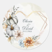 Pumpkin-Wildblumen Herzform Runder Aufkleber (Vorderseite)