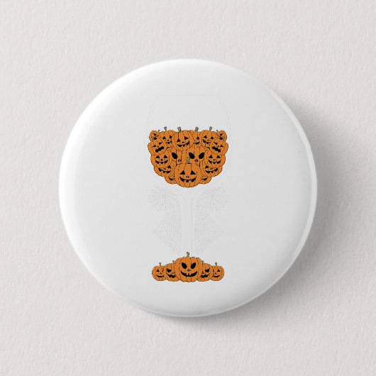 Pumpkin Wine Gl Spider Web-Kostüm Easy Halloween Button (Vorderseite)