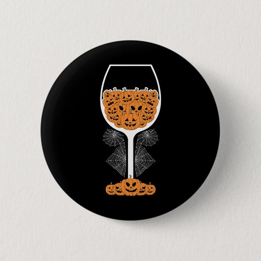 Pumpkin Wine Gl Spider Web-Kostüm Easy Halloween Button (Vorderseite)