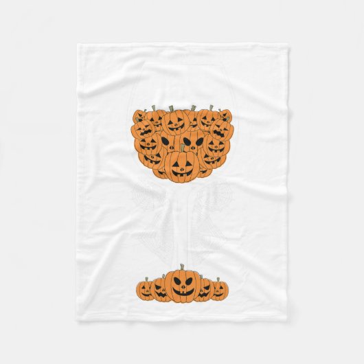 Pumpkin Wine Gl Spider Web-Kostüm Easy Halloween Fleecedecke (Vorderseite)