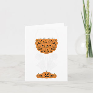 Pumpkin Wine Gl Spider Web-Kostüm Easy Halloween Karte
