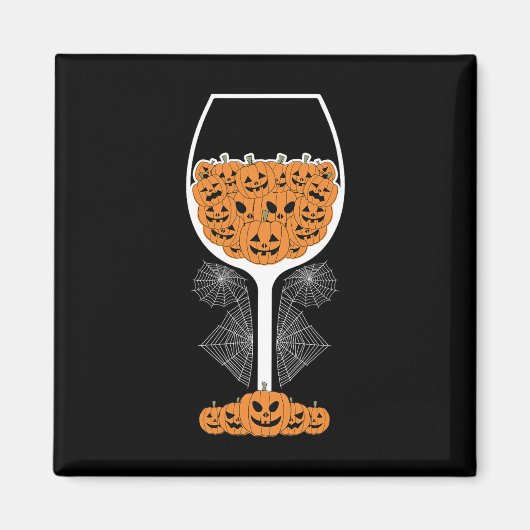Pumpkin Wine Gl Spider Web-Kostüm Easy Halloween Magnet (Vorne)