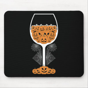 Pumpkin Wine Gl Spider Web-Kostüm Easy Halloween Mousepad