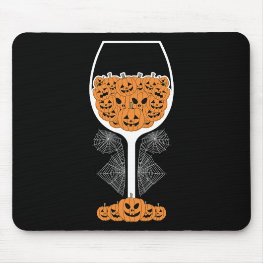 Pumpkin Wine Gl Spider Web-Kostüm Easy Halloween Mousepad (Vorne)