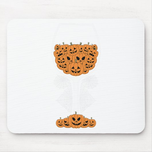 Pumpkin Wine Gl Spider Web-Kostüm Easy Halloween Mousepad (Vorne)