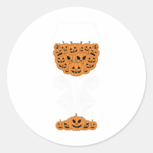 Pumpkin Wine Gl Spider Web-Kostüm Easy Halloween Runder Aufkleber