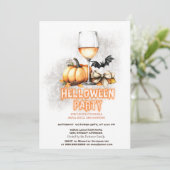 Pumpkin Wine Glass Halloween Einladung (Stehend Vorderseite)