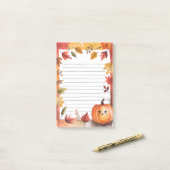 Pumpkin Wink & Leafy Rahmen Post-it Klebezettel (Auf Schreibtisch)