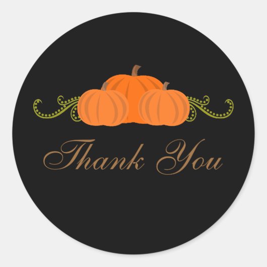 Pumpkin-Wirbel fallen Danke Stickers (dunkel) (Vorderseite)