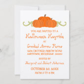 Pumpkin Wirbel Halloween-Party Einladung (Vorderseite)