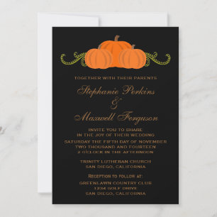 Pumpkin Wirbel Hochzeit im Herbst Einladung (dunke