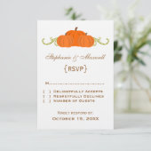 Pumpkin Wirbel Hochzeit im Herbst Response Card RSVP Karte (Stehend Vorderseite)
