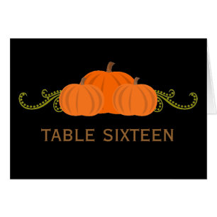 Pumpkin Wirbel Hochzeit im Herbst Table Card (dunk