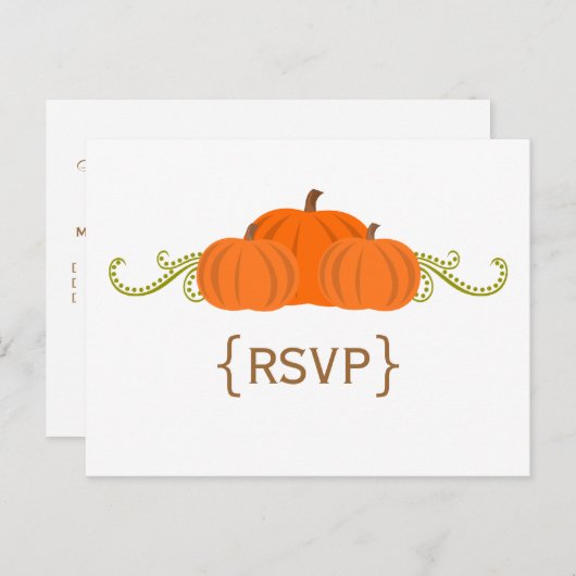 Pumpkin Wirbel Hochzeit im Herbst UAWG Postcard Einladungspostkarte (Vorne/Hinten)