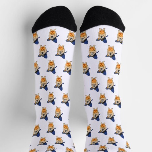 Pumpkin Witch Dog Socken (Oben)