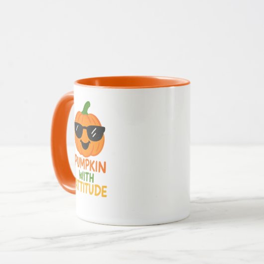 Pumpkin With Attitude Funny Halloween Coffee Mug Tasse (Vorderseite Links)