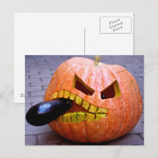 Pumpkin with Eggplant Postkarte (Vorne/Hinten)