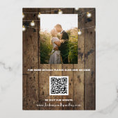 Pumpkin Wood Boho Rustic Foto QR Code Wedding Folieneinladung (Rückseite)
