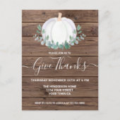 Pumpkin Wood Erntedank Postcard Einladung (Vorderseite)