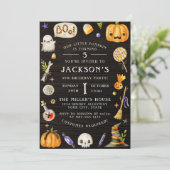 Pumpkin & Wood | Halloween Party Foto Einladung (Stehend Vorderseite)