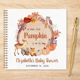 Pumpkin Woodland Animals Baby Showbook Notizblock