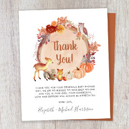 Pumpkin Woodland Animals Kinderdusche Vielen Dank