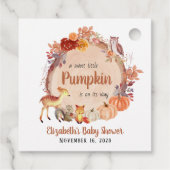 Pumpkin Woodland Animals Kinderdusche Vielen Dank Geschenkanhänger (Rückseite)