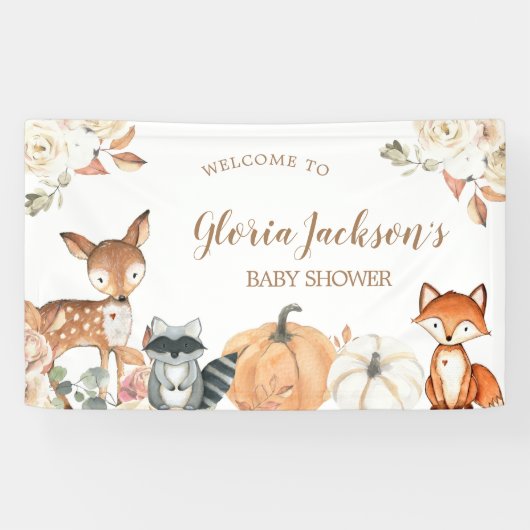 Pumpkin Woodland Babydusche Große Banner (Horizontal)