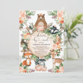 Pumpkin Woodland Wildtierdusche per Mail Einladung (Stehend Vorderseite)