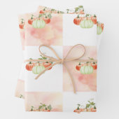 Pumpkin Wrapping Paper Flat Sheet Set 3 Geschenkpapier Set (Beispiel)