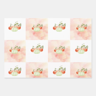 Pumpkin Wrapping Paper Flat Sheet Set 3 Geschenkpapier Set