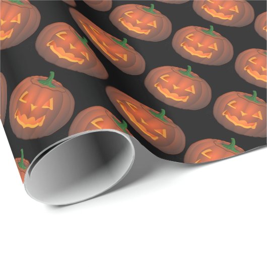 Pumpkin Wrapping Paper Jack-O-Lantern Geschenkpapi Geschenkpapier (Rolleneckpunkt)