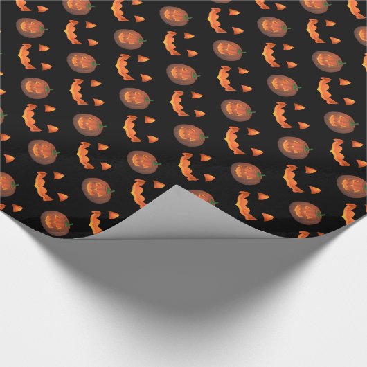 Pumpkin Wrapping Paper Jack-O-Lantern Geschenkpapi Geschenkpapier (Ecke)