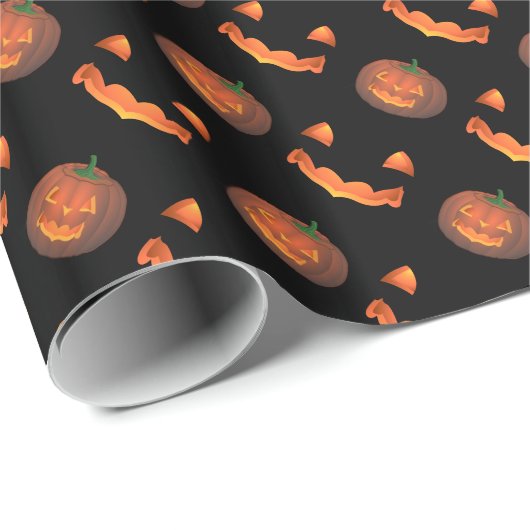 Pumpkin Wrapping Paper Jack-O-Lantern Geschenkpapi Geschenkpapier (Rolleneckpunkt)