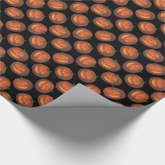 Pumpkin Wrapping Paper Jack-O-Lantern Geschenkpapi Geschenkpapier (Ecke)