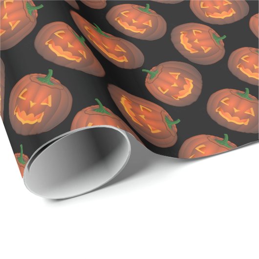 Pumpkin Wrapping Paper Jack-O-Lantern Geschenkpapi Geschenkpapier (Rolleneckpunkt)