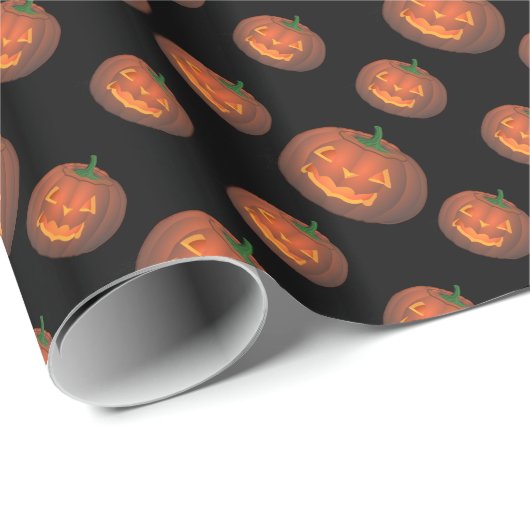 Pumpkin Wrapping Paper Jack-O-Lantern Geschenkpapi Geschenkpapier (Rolleneckpunkt)