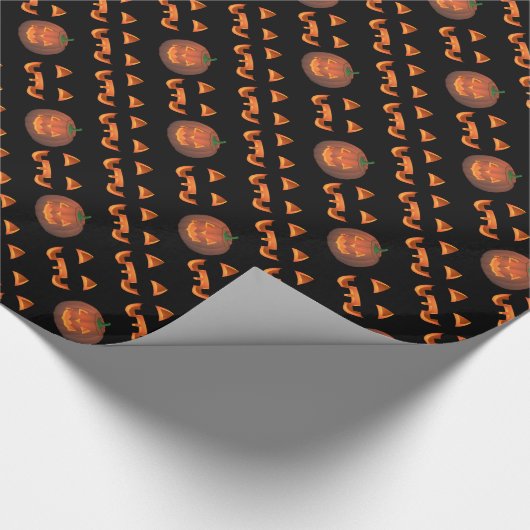 Pumpkin Wrapping Paper Jack-O-Lantern Geschenkpapi Geschenkpapier (Ecke)