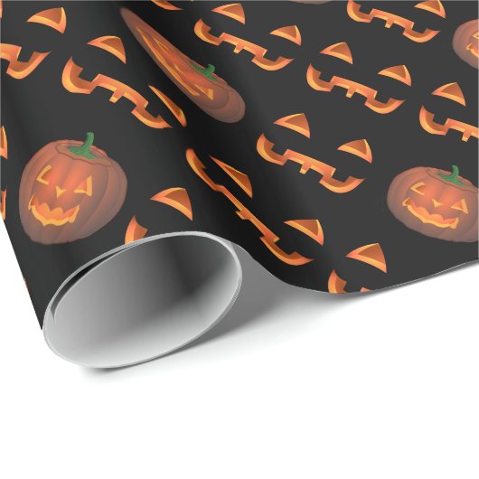 Pumpkin Wrapping Paper Jack-O-Lantern Geschenkpapi Geschenkpapier (Rolleneckpunkt)