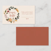 Pumpkin Wreath Baby Shower Diaper Raffle Begleitkarte (Vorne/Hinten)