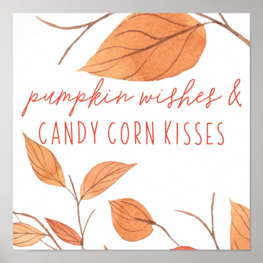 Pumpkin Wünsche und Candy Corn Kisses Erntedank Poster (Vorne)
