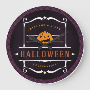 Pumpkin wünscht dir ein Beängstigendes Halloween Große Wanduhr