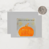 Pumpkin wünscht graue flache Note Card Mitteilungskarte (Vorderseite/Rückseite Beispiel)