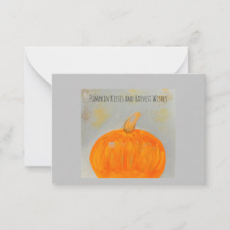 Pumpkin wünscht graue flache Note Card Mitteilungskarte
