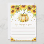 Pumpkin-Zeit Kapsel-Nachricht an Sie Blank Cards Einladung (Vorderseite)