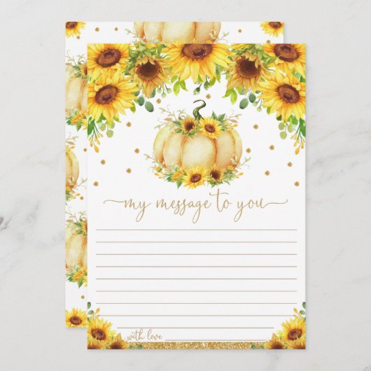 Pumpkin-Zeit Kapsel-Nachricht an Sie Blank Cards Einladung (Vorne/Hinten)