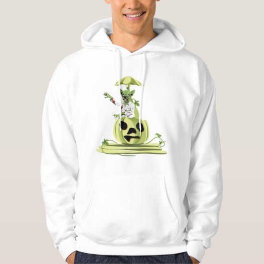 Pumpkin Zombie Halloween Hoodie (Vorderseite)