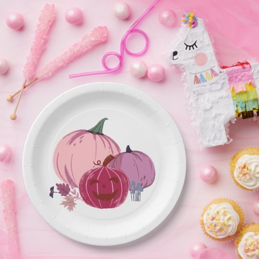 Pumpkin zu reden über Papier Teller (Party)